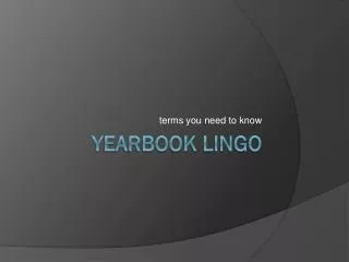 Yearbook Lingo