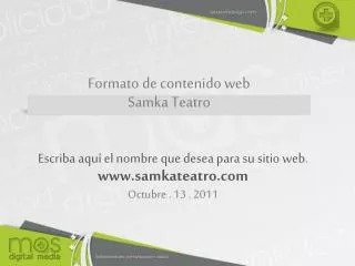 formato de contenido web samka teatro