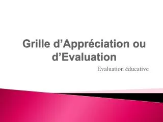 grille d appr ciation ou d evaluation