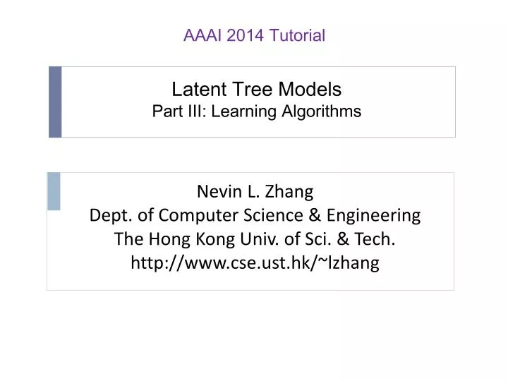 latent tree models part iii learning algorithms