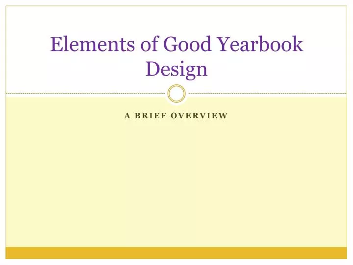 elements of good yearbook design