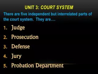 Unit 3: Court System
