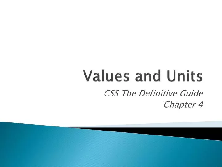 values and units