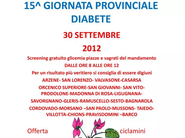 15 giornata provinciale diabete