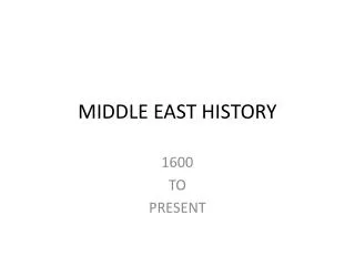 MIDDLE EAST HISTORY