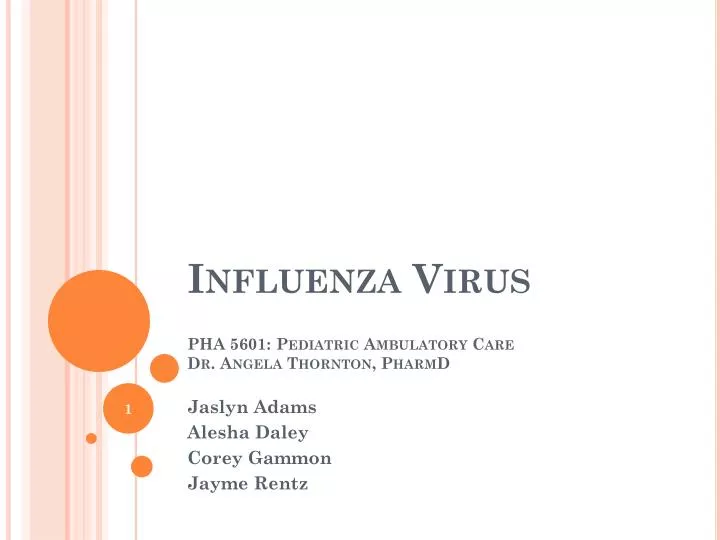 influenza virus pha 5601 pediatric ambulatory care dr angela thornton pharmd