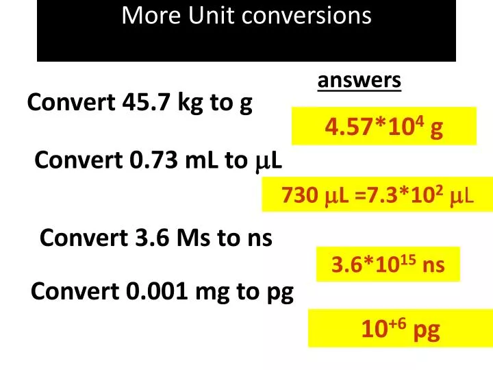 more unit conversions