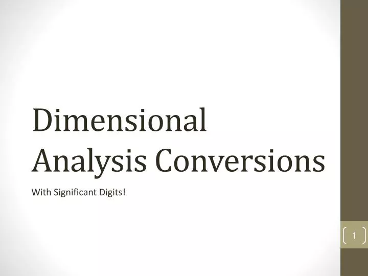 d imensional analysis conversions