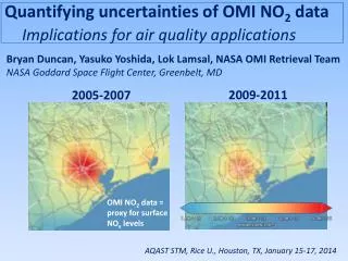 Quantifying uncertainties of OMI NO 2 data Implications for air quality applications