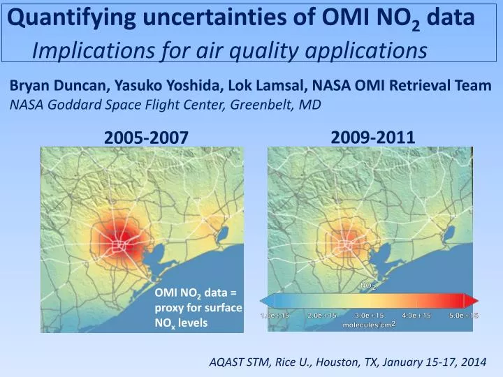 quantifying uncertainties of omi no 2 data implications for air quality applications