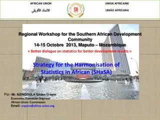 Regional Workshop for the Southern African Development Community