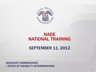 NADE National Training September 11, 2012
