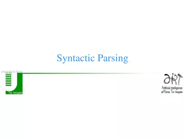 syntactic parsing