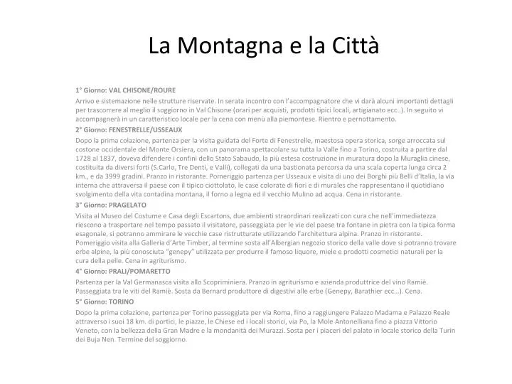 la montagna e la citt