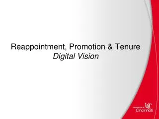 Reappointment, Promotion &amp; Tenure Digital Vision