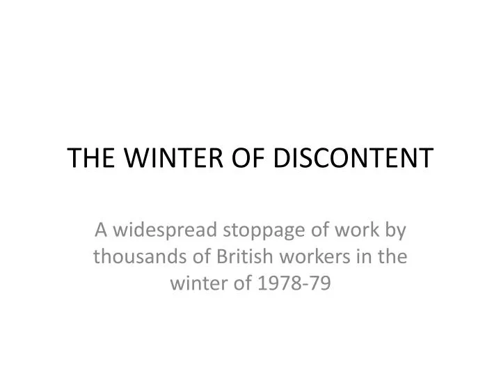 the winter of discontent
