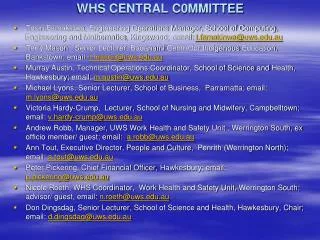 WHS CENTRAL C0MMITTEE