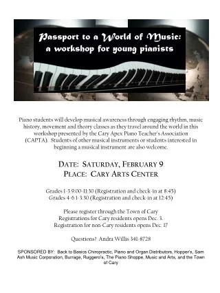 Passport to a World of Music: a workshop for young pianists