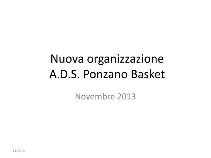 nuova organizzazione a d s ponzano basket