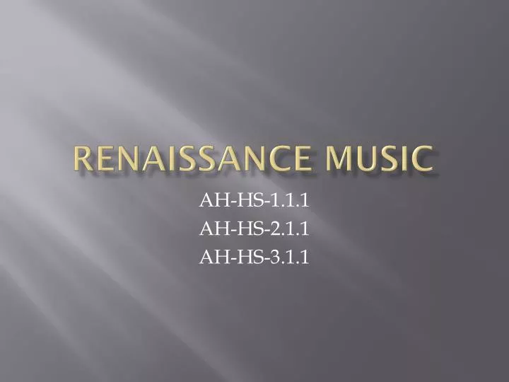 renaissance music
