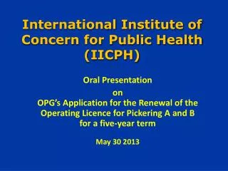 International Institute of Concern for Public Health (IICPH)