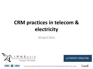 CRM practices in telecom &amp; electricity