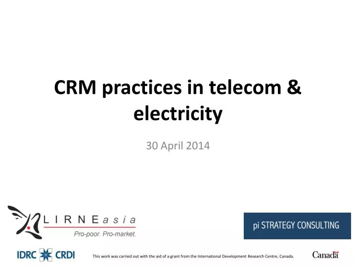 crm practices in telecom electricity