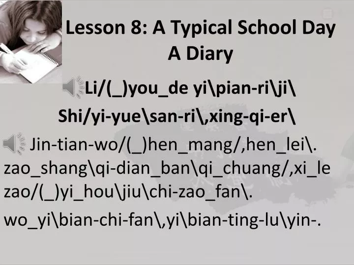 lesson 8 a typical school day a diary