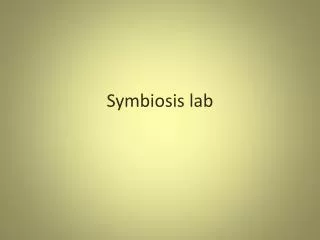 Symbiosis lab