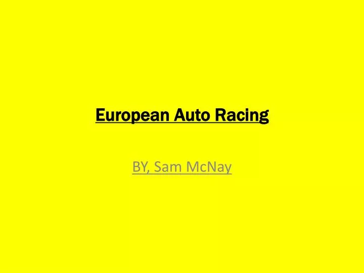 european auto racing