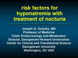 r isk factors for hyponatremia with treatment of nocturia