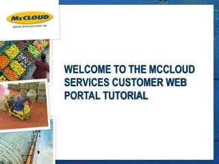 Welcome to the mccloud services Customer web portal tutorial