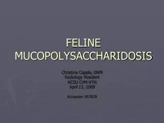 FELINE MUCOPOLYSACCHARIDOSIS