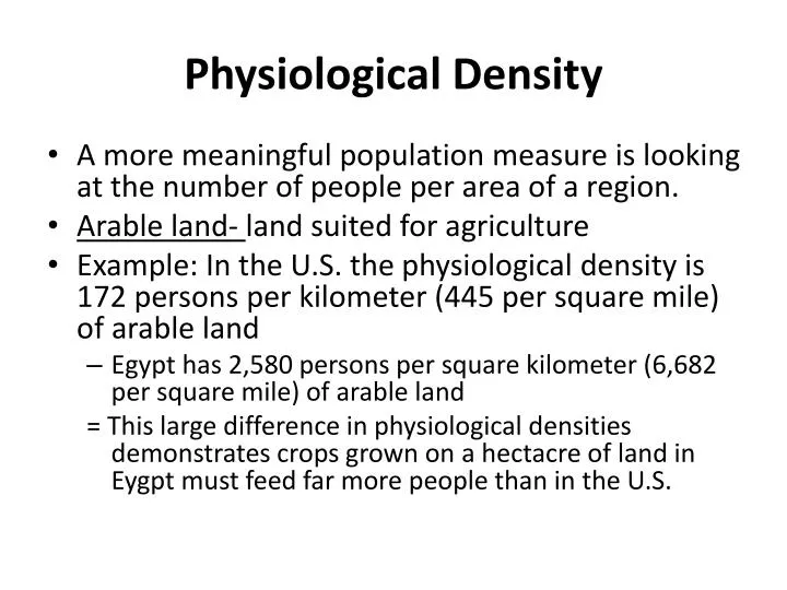 physiological density