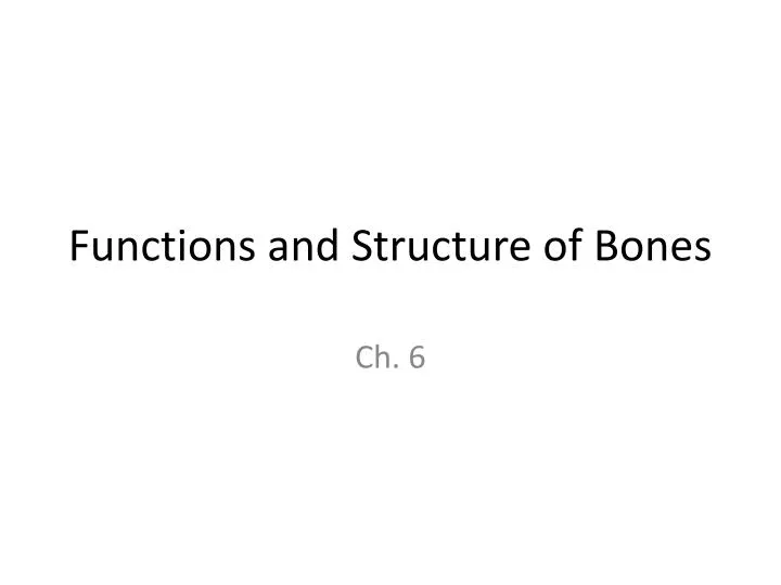 functions and structure of bones