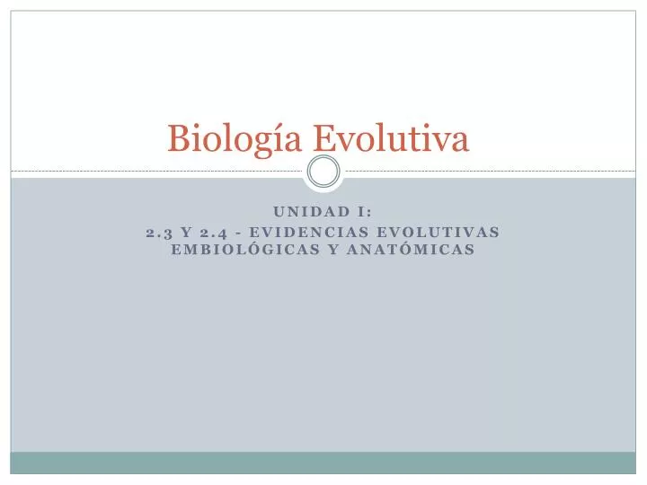 biolog a evolutiva