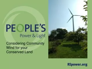 Considering Community Wind for your Conserved Land