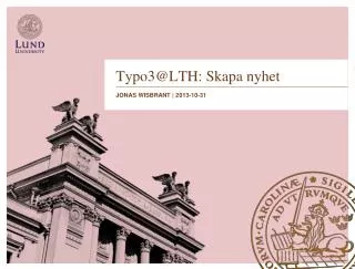 typo3@lth skapa nyhet