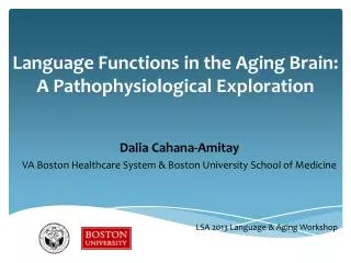 Language Functions in the Aging Brain: A Pathophysiological Exploration