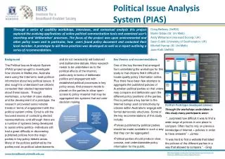 Political Issue Analysis System (PIAS)