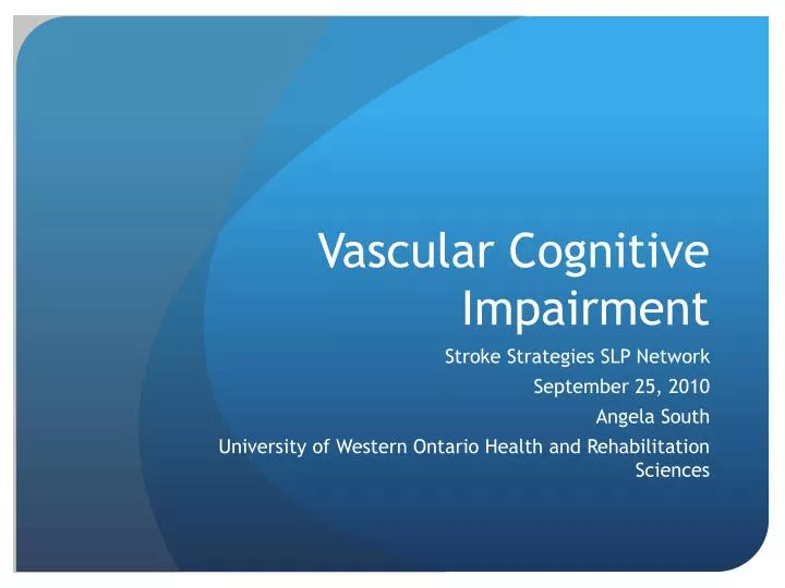 vascular cognitive impairment