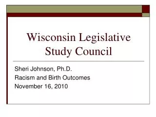 Wisconsin Legislative Study Council