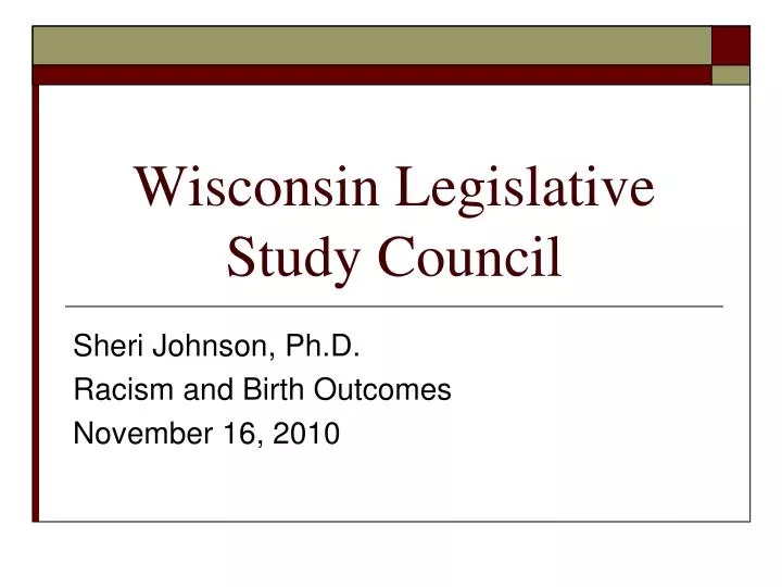 wisconsin legislative study council
