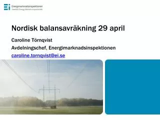 nordisk balansavr kning 29 april
