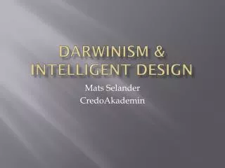 darwinism intelligent design
