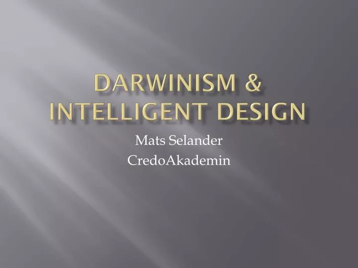 darwinism intelligent design