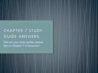 CHAPTER 7 STUDY GUIDE ANSWERS