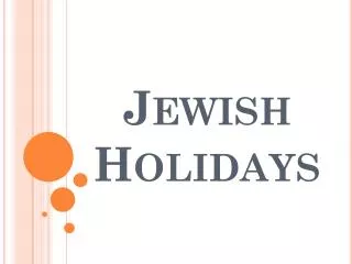 Jewish Holidays