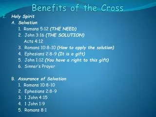 Benefits of the Cross