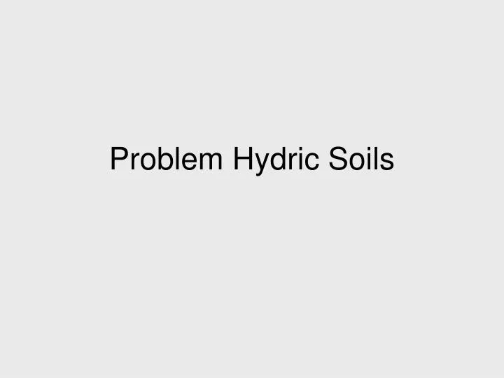 problem hydric soils